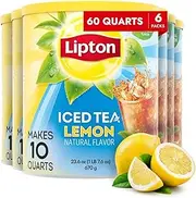 [Lipton] Black Iced Tea Mix, Lemon, 10 qt (Pack of 6)