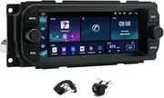 6.86 Inch Vehicle Navigation Zcargel Carplay Android 13 Car Stereo Radio GPS WiFi Bt 2+32gb HD 2.5d Tempered Glass Mirror Auto Radio Player Compatible for Ch-Ry*sler Cherokee Wrangler