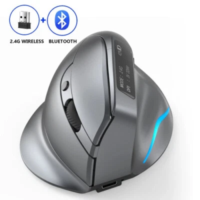 Desktop Upright Mouse Ergonomic 2.4G Bluetooth-Compatible 8 Buttons Rechargeable