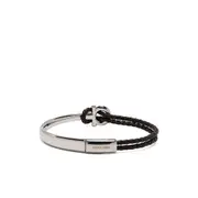 [Ferragamo] Ferragamo-Bracciali Argento Marrone-Uomo OS