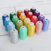 Threadart 20 Cone Polyester Embroidery Machine Thread Set Fresh Colors 1000M