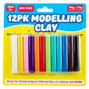 12PCE Modelling Clay Super Light Ultra Soft Mega Value Pack Non-Sticky Colourful