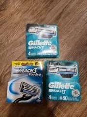 Lot Gillette Mach 3 Turbo Razors Aloe + Vitamin E 5 Count 2x Mach 3 4 Count 1x