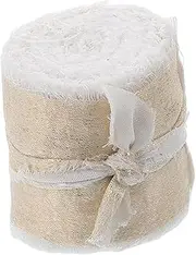 JEWEDECO Gold Chiffon Wedding Ribbon with Frayed Edge Decorative Ribbon for Bridal Bouquets Flower Decorations Present Wrapping Invitations Elegant Soft Chiffon for Special Occasions