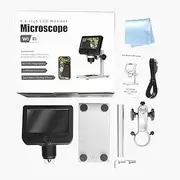 Lab Microscope Slides 1000X Digital Microscope Camera 4.3inch LCD Display LED Electronic Magnifier Microscope Parts(Aluminum Base)
