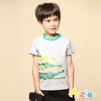 在飛比找Yahoo奇摩購物中心優惠-Azio kids美國派 男童 衣 三隻鱷魚印花圓領配色短袖