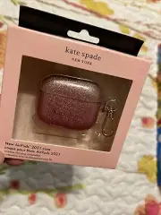 “NEW” Kate Spade New York Protective Case for AirPods 2021 Pink Glitter