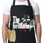 Funny Aprons For Men,Black Apron With Pockets Mens,Perfect For The Grill Fathe