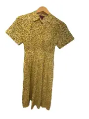 J. Crew Fitted-Waist Shirtdress In Liberty Eliza's Yellow Womens Maxi Dress Sz 4