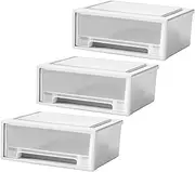 FOYTOKI Pp Material Tier Drawer Storage Box Large Capacity Makeup Organizer Home Office White