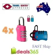 Four X 3 Digit TSA approved Combination Locks Travel Luggage Padlock Suitcase