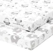 Mini Portable Crib Sheets Fitted for 24 x 38 Inch Mattress – Compatible with ...