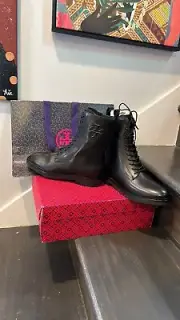 Tory Burch COMBAT BOOT New & Authentic US 8 EUR 38 DOUBLE T COMBAT BOOT
