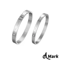 在飛比找momo購物網優惠-【A MARK】愛在環繞素面刻字閃鑽316L鈦鋼手環(2款任
