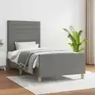 Bed Frame with Headboard Dark Grey 106x203 cm King Single Size Fabric vidaXL