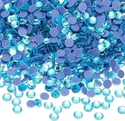 uxcell 1440 Pcs Hotfix Rhinestone Flatback 4mm Gem Crystal Round Resin Trims Beads Gem for Crafts Clothes DIY Decoration Nail Art, (SS16, Light Blue)