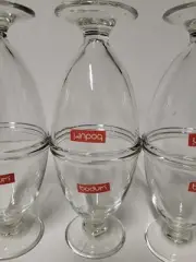 NEW WITH TAGS Bodum Crate & Barrel Glass Ice Cream Sundae Dessert Dishes France
