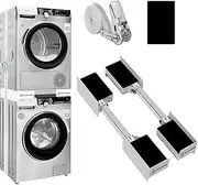[Kiss Core] Washer Dryer Stacking Kit, Universal Stacking Kit for Washer and Dryer, Adjustable 29"/28"/27"/26"/25"/24" Stackable Stacking Kit Replacement with Ratchet Strap