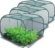 ANC POP 3 Pack Pop Up Mesh Plant Cover, Plant Protector for Raised Garden & Flower Bed, Net Cage Plant Guard for Fruits, Vegetables, Seedlings and Herbs, 8 Ground Stakes for Fixing.