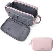[bagsmart] Toiletry Bag for Men, Travel Toiletry Organizer Dopp Kit Water-resistant Shaving Bag for Toiletries Accessories, Door Room Essentials, Pink, Large, Travel
