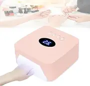 Smart Induction Nail Lamp, Wireless Nail Lamp for Gel Polish, with 30 Pieces Lamp Beads, 3 Speed Timing, Double UV/LED Light Source, Display, For Home, Salon, Nail Art Tools,White