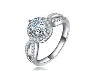 High-Grade Trendy Style Zircon Platinum Ring For Women