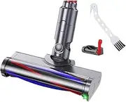 Compatible for Dyson V7 V8 V10 V11 V15 Vaccum Cleaner Soft Lint Roller Brush Cleaner Head with Green LED Headlights Attachment