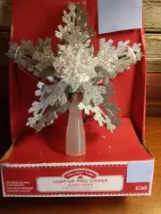 Holiday Time 8.5 Inch Light -up Christmas Star Tree Topper ~ Silver 3D
