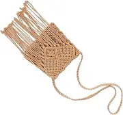 [Gatuida] Boho Crossbody Purse for Women Woven Shoulder Bag with Tassel Accents Versatile Beach and Vacation Accessory Rope Design