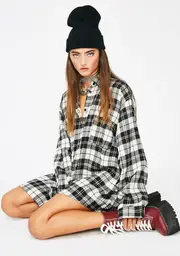 Midnight Flexin Hard Flannel Top