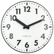 NeXtime Duomo 20cm Mini Table/Bedside Glass Clock Analogue Silent Sweep White