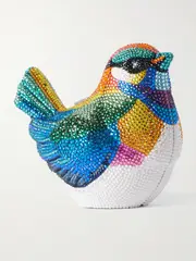 [Judith Leiber Couture] Judith Leiber Couture - Bird Chickadee Crystal-embellished Silver-tone Clutch - Multi - One size One size Multi