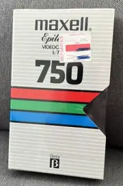 Maxell Betamax Tape L-750 Blank Cassette Tape- New Sealed Tape Length 222m