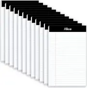 Alitte Legal Notepads 5x8, Pack of 12 - Perforated Narrow Ruled Writing Pad - High-Quality Paper, No Ink Bleeding - Blank Legal Pads For Home, Office, School, Business - 50 Sheets Per Notebook