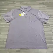 Jack Nicklaus Performance Golf Mens M Polo Shirt Pocket Lavender Gray SS $68