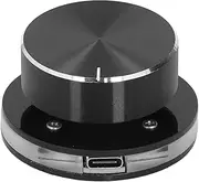 Fdit USB Volume Control Multimedia Controller Knob, Type C USB Volume Control Knob Versatile 360 Degree Rotating Acrylic Plastic with RGB Light for PC