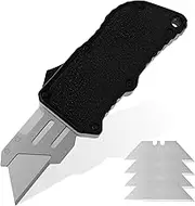 Aviation Aluminum Utility Knife Craft Utility Knives with 5 Spare Blades Retractable Box Cutter with Clip for Home Office Crafts Arts