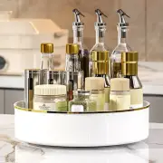 Plastic 360° Rotating Spice Rack Round Fruit Storage Tray Desktop