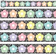 FYSUIMU 32.8Ft Dream Flower Bulletin Board Border Bright Pastel Flower Die Cut Trim Border Roll for Classroom Chalkboard Wall Decor