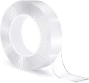 Heavy Duty Double Sided Nano Transparent Tape 5 Meter (16.4 Feet) Hanging,Instant Strong Hold,Removable,Traceless and Multi-Function Adhesive Mounting Sticky Wall Strips (2mm Thickness)