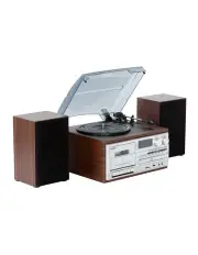 [Lenoxx] Audio Home Entertainment System CDs, Vinyl, Wireless Streaming & More in Brown