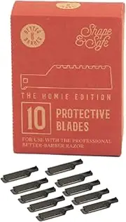 Better Barber 10 Homie Edition Razor Blades - Men's Safety Razor Blades for Shaving - Razor Shaver Blades for Beard and Hair - Disposable Blade Straight Edge Razor-Professional Straight Edge Razor for Men (10 Razor Blades)