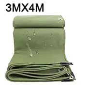 OZNALA Army Heavy Duty Waterproof Canvas Tarp Tarpaulin Sun Blocked Dustproof 3M*4M