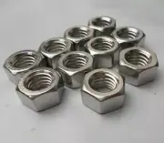 Hex Nut 7/16"-14 Coarse " 10 Nuts " Stainless Steel 7/16-14