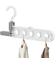 Humdcdy Foldable Laundry Hanger Rack | 5 Hole Clothes Rack,Wall Mounted Drying Rack, Laundry Drying Rack, Folding Laundry Hanger, For Wardrobe, Door Handle