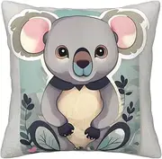 DRTGEDS Lovely Koala Throw Pillow,Soft Square Cushion Case for Couch Sofa Bed Bedroom Living Room, 12x12 Inch