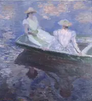 Claude Monet - On the Boat Giclee Fine Art Print Reproduction on Canvas 36"