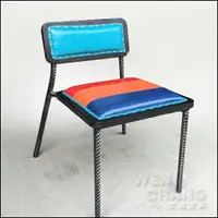 在飛比找樂天市場購物網優惠-LOFT 美式 工業風 搖滾鉚釘 普普風 混色 鋼筋椅 餐椅
