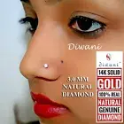 3.0mm Real VVS Diamond Engagement Solitaire Lip Nose Ring Stud Piercing Screw