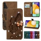 For Samsung Galaxy A14 A32 A54 A72 Bling Diamond Flip Stand Wallet Card Case